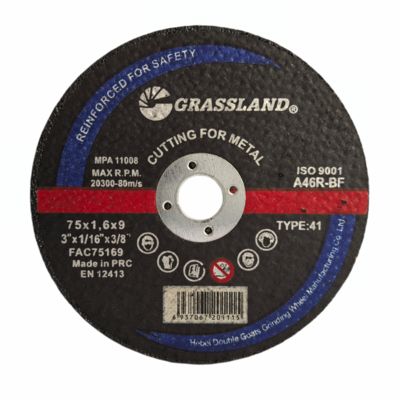 Dischi di rettificazione dei metalli da 3 pollici per tagli dritti e senza schegge 75 mm x 1,6 mm x 9 mm Lame continua di ruota Oxido di alluminio duro Abrasivo 80 m/s