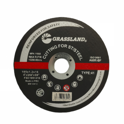 Dischi da taglio in acciaio inox 4" 105mm X1,2 mm X 16mm per smerigliatrici angolari, con abrasivo in ossido di alluminio, EN 12413